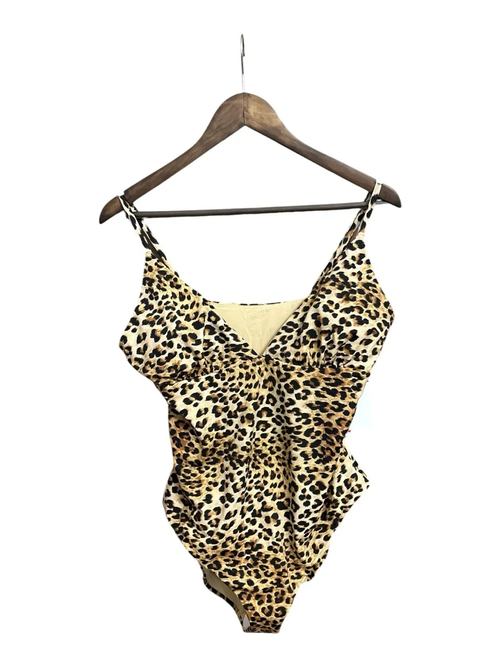 NWT Andie Cheetah Print Swimsuit XL One-Piece Padded Cups $128 Spaghetti Straps